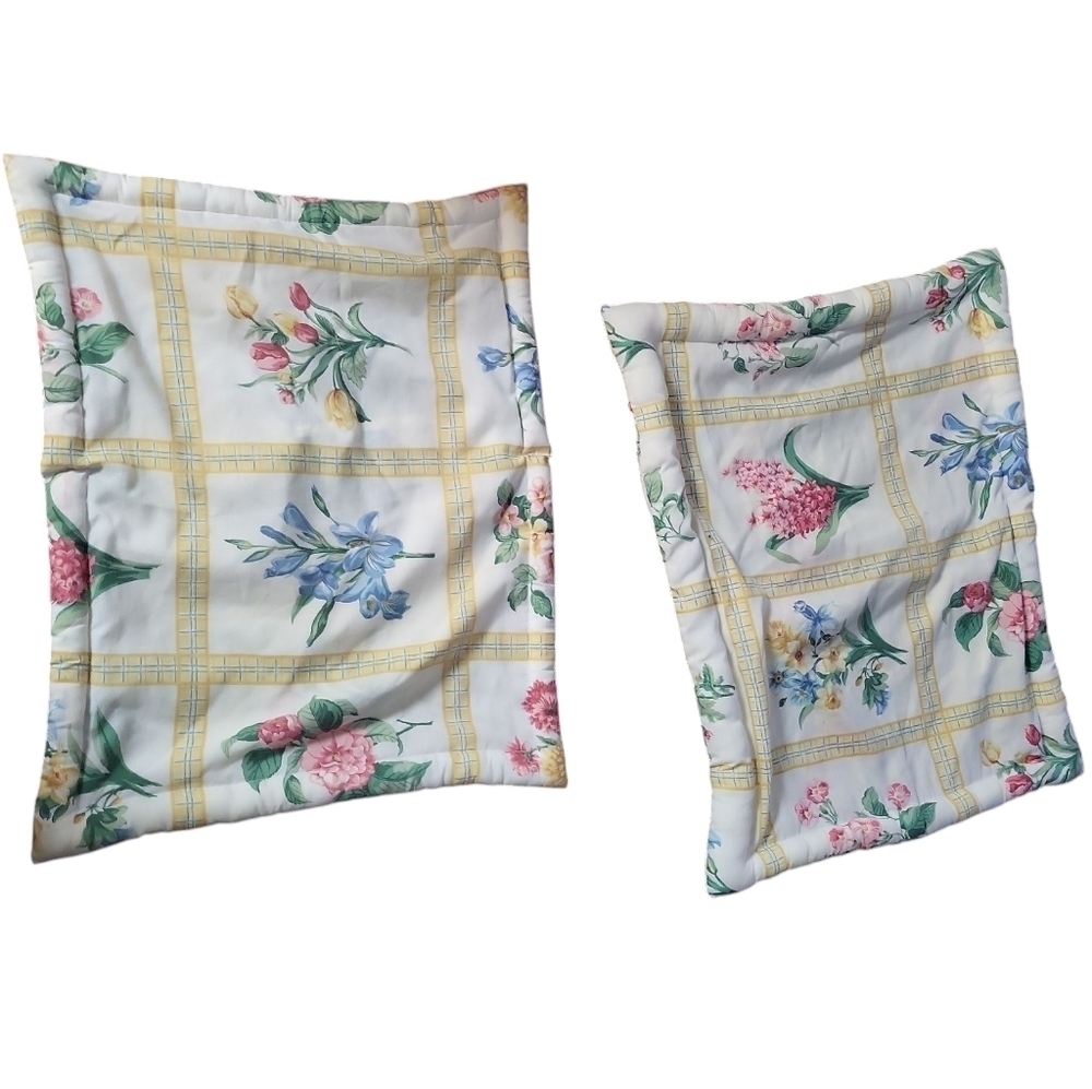 Springs Pillow Shams Floral Yelloe Plaid